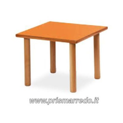 Tavolo banco quadrato gambe legno bordo faggio