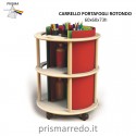 CARRELLO PORTA LIBRI A 4 SCOMPARTI