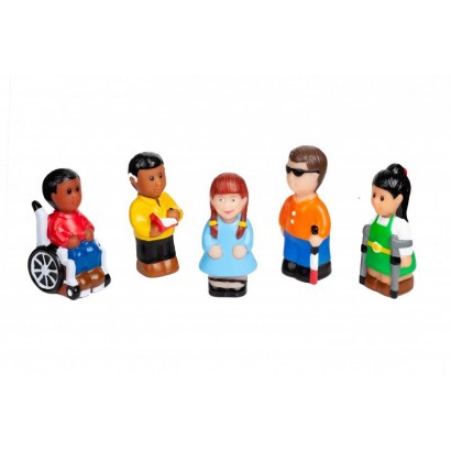 set di marionette a dito con personaggi con disabilità per favorire l'inclusione