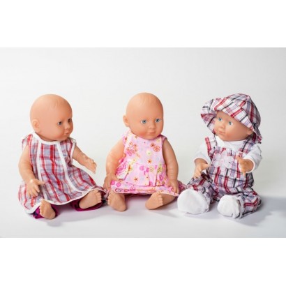 set 3 vestitini per bambole per stimolare la creatività