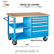 Tavolo da Lavoro con ruote,...