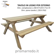 TAVOLO PER ESTERNO IN LEGNO